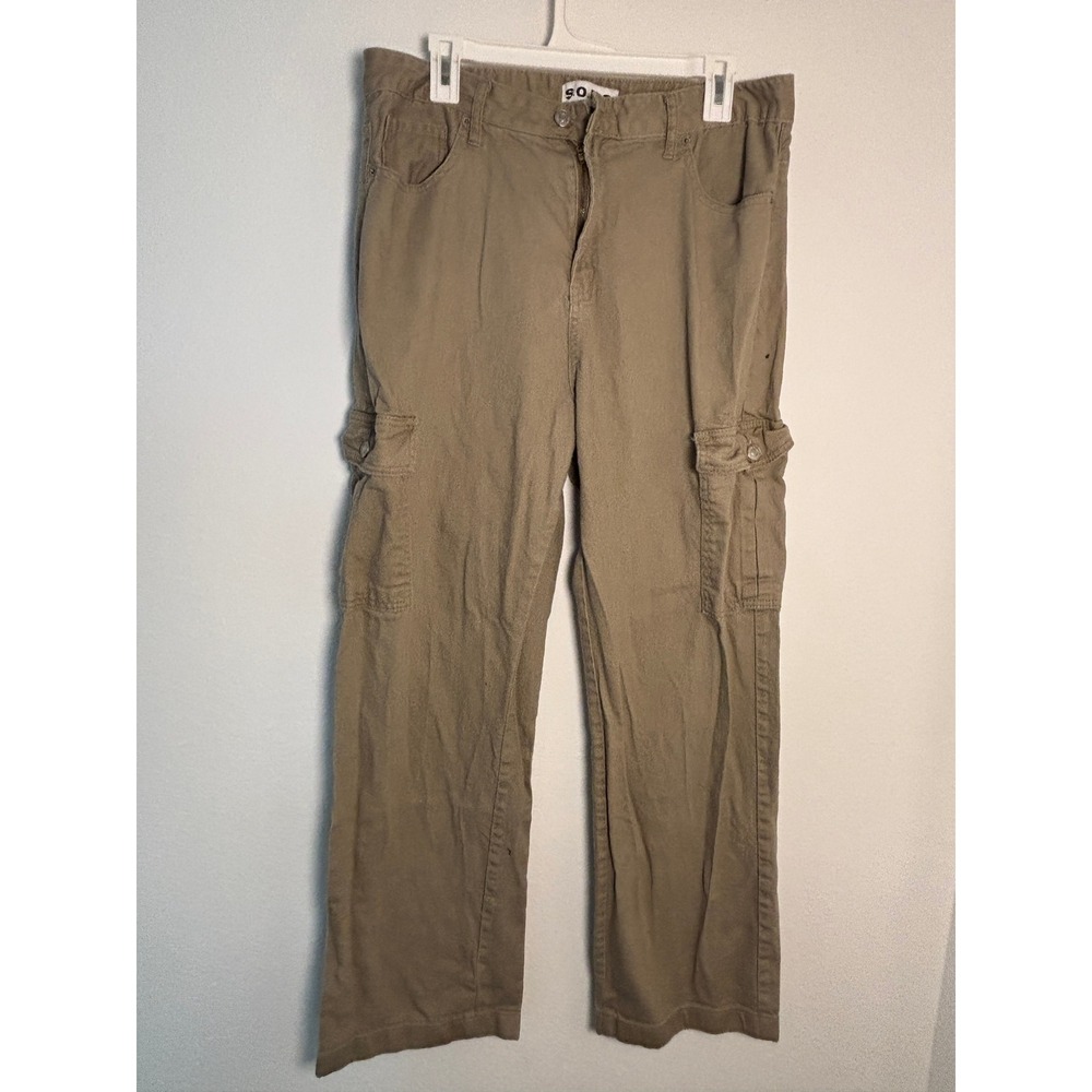 S.O.N.G. Tan Khaki Cargo Pants Womens Size 17/33 Straight Leg Cotton Casual